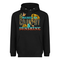 Black Raised on Country and Sunshine Heavyweight Hoodie - texasbilliewilder