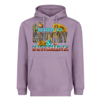 Lavender Raised on Country and Sunshine Heavyweight Hoodie - texasbilliewilder