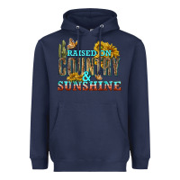 Navy Raised on Country and Sunshine Heavyweight Hoodie - texasbilliewilder
