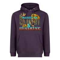 Plum Raised on Country and Sunshine Heavyweight Hoodie - texasbilliewilder