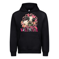 Black Be my Valentine Holstein Cow Valentine's Day Urban Hoodie - FaDigitalArtStudio