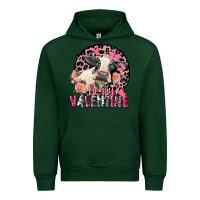 Forest Green Be my Valentine Holstein Cow Valentine's Day Urban Hoodie - FaDigitalArtStudio