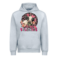 Heather Grey Be my Valentine Holstein Cow Valentine's Day Urban Hoodie - FaDigitalArtStudio