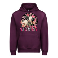 Mauve Wine Be my Valentine Holstein Cow Valentine's Day Urban Hoodie - FaDigitalArtStudio