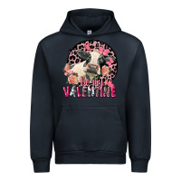 Navy Be my Valentine Holstein Cow Valentine's Day Urban Hoodie - FaDigitalArtStudio