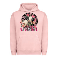 Pigment Salmon Be my Valentine Holstein Cow Valentine's Day Urban Hoodie - FaDigitalArtStudio