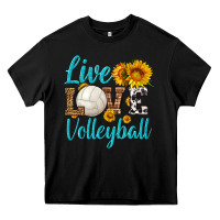 Black live love volleyball Heavy Core Tee - HRA Design Shop