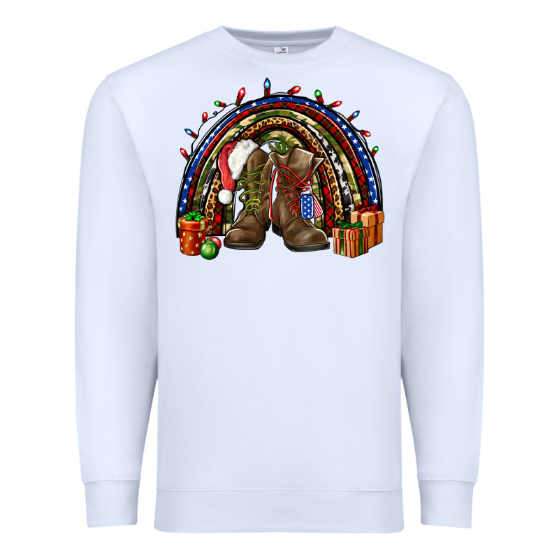 Army Christmas Rainbow Premium Sweatshirt by NancyCooperArtShop | Teevron