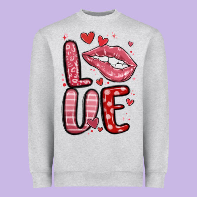 Western Love Lips Heavyweight Sweatshirt Designed By Maliassmallbusiness