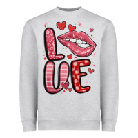 Heather Grey western love lips Heavyweight Sweatshirt - MaliasSmallBusiness