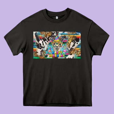 Happy Birthday Alpaca Blue Cup Heavy Core Tee Designed By Barkaloodesign