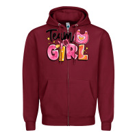 Burgundy team girl Zipper Hoodie - Artiststas