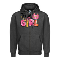 Charcoal Heather team girl Zipper Hoodie - Artiststas