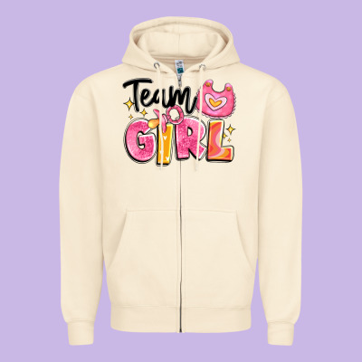 Team Girl Zipper Hoodie Designed By Artiststas
