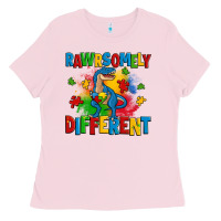 Bubblegum Pink rawrsomely different autism trex Ladies Tee - Zillion Design Studio