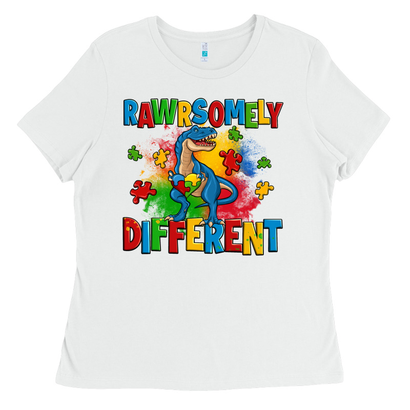 Rawrsomely Different Autism Trex Ladies Tee by Zillion Design Studio | Teevron