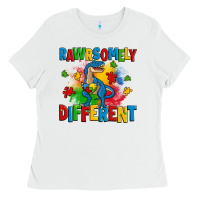 White rawrsomely different autism trex Ladies Tee - Zillion Design Studio