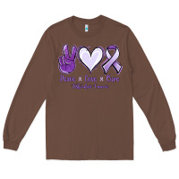 Chestnut Peace love cure Testicular Cancer Long Sleeve Tee - NancyCooperArtShop
