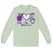 Matcha Peace love cure Testicular Cancer Long Sleeve Tee - NancyCooperArtShop