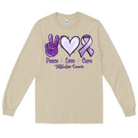 Mushroom Peace love cure Testicular Cancer Long Sleeve Tee - NancyCooperArtShop