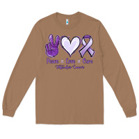 Toasted Coconut Peace love cure Testicular Cancer Long Sleeve Tee - NancyCooperArtShop
