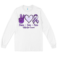 White Peace love cure Testicular Cancer Long Sleeve Tee - NancyCooperArtShop