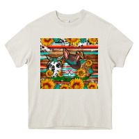 Cream Easter eggs sunflower gemstone tumbler Easter Day Heavy Core Tee - Neo Western