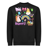 Black easter hoppy bunny Heavyweight Sweatshirt - MaliasSmallBusiness