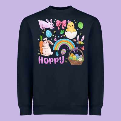 Easter Hoppy Bunny Heavyweight Sweatshirt Designed By Maliassmallbusiness