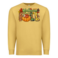 Antique Gold Welcome Fall Premium Sweatshirt - NancyCooperArtShop