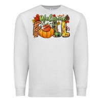 Oatmeal Heather Welcome Fall Premium Sweatshirt - NancyCooperArtShop