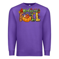 Purple Welcome Fall Premium Sweatshirt - NancyCooperArtShop