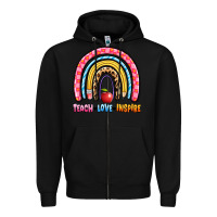 Black teach love inspire rainbow Zipper Hoodie - Artiststas