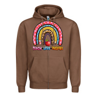 Chestnut teach love inspire rainbow Zipper Hoodie - Artiststas