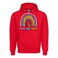 Red teach love inspire rainbow Zipper Hoodie - Artiststas