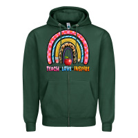 Sports Green teach love inspire rainbow Zipper Hoodie - Artiststas