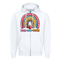 White teach love inspire rainbow Zipper Hoodie - Artiststas
