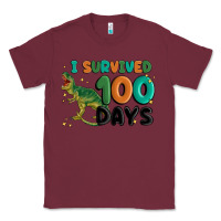 Burgundy i survived 100 days Classic Tee - MaliasSmallBusiness