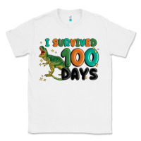 White i survived 100 days Classic Tee - MaliasSmallBusiness