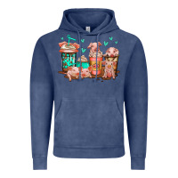 Vintage Denim cute pigs coffee Vintage Hoodie - Jasminsmagicworld