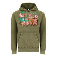 Vintage Olive cute pigs coffee Vintage Hoodie - Jasminsmagicworld