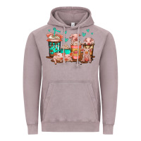 Vintage Zinc cute pigs coffee Vintage Hoodie - Jasminsmagicworld