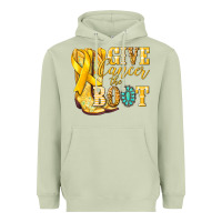 Matcha Give Cancer the boot Childhood Cancer Heavyweight Hoodie - NancyCooperArtShop