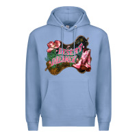 Colony Blue Desert dreamer Cowgirl boots hat Premium Hoodie - HowdyJamesFarm