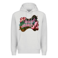 Dove Grey Desert dreamer Cowgirl boots hat Premium Hoodie - HowdyJamesFarm