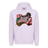 Lilac Desert dreamer Cowgirl boots hat Premium Hoodie - HowdyJamesFarm