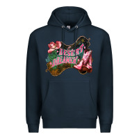Navy Desert dreamer Cowgirl boots hat Premium Hoodie - HowdyJamesFarm