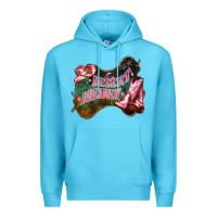 Ocean Blue Desert dreamer Cowgirl boots hat Premium Hoodie - HowdyJamesFarm