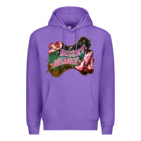 Purple Desert dreamer Cowgirl boots hat Premium Hoodie - HowdyJamesFarm