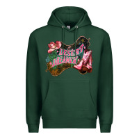 Sports Green Desert dreamer Cowgirl boots hat Premium Hoodie - HowdyJamesFarm